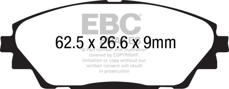 EBC 14+ Mazda 3 2.0 (Japan Build) Yellowstuff Front Brake Pads - eliteracefab.com