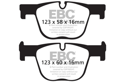 EBC 12+ BMW 335 3.0 Turbo (F30) Redstuff Rear Brake Pads - eliteracefab.com