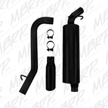 MBRP 97-99 Jeep Wrangler (TJ) Inline-4 2.5L, Inline-6 4.0L 2 1/2in Cat Back Single Side Black Coated - eliteracefab.com