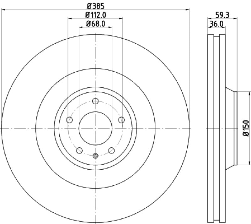 Hella Pagid Front High Carbon Brake Rotor - 05-09 Audi A8 Hella