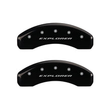 Load image into Gallery viewer, MGP 4 Caliper Covers Engraved Front &amp; Rear Explorer Black finish silver ch MGP