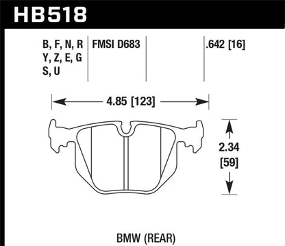 Hawk BMW 330CI/330I/330XI/525i/740i/754iL/M3/M5/X3/X5/Z4/Z8 / Range Rover HSE HT-10 Race Rear Brake - eliteracefab.com