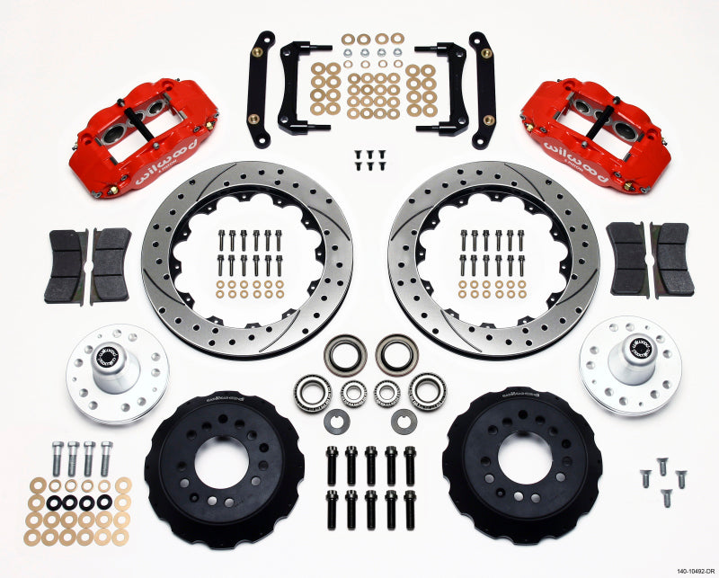 Wilwood Narrow Superlite 6R Front Hub Kit 12.88in Drill Red 79-81 Camaro Wilwood