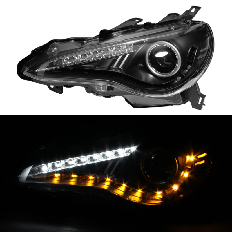 Spyder Subaru BRZ 12-14 Projector Headlights- DRL LED Black PRO-YD-SUBRZ12-BK - eliteracefab.com