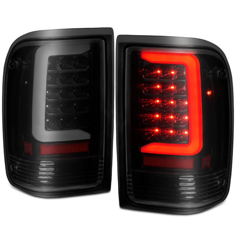 ANZO 1993-1997 Ford Ranger LED Tail Lights w/ Light Bar Black Housing Clear Lens - eliteracefab.com