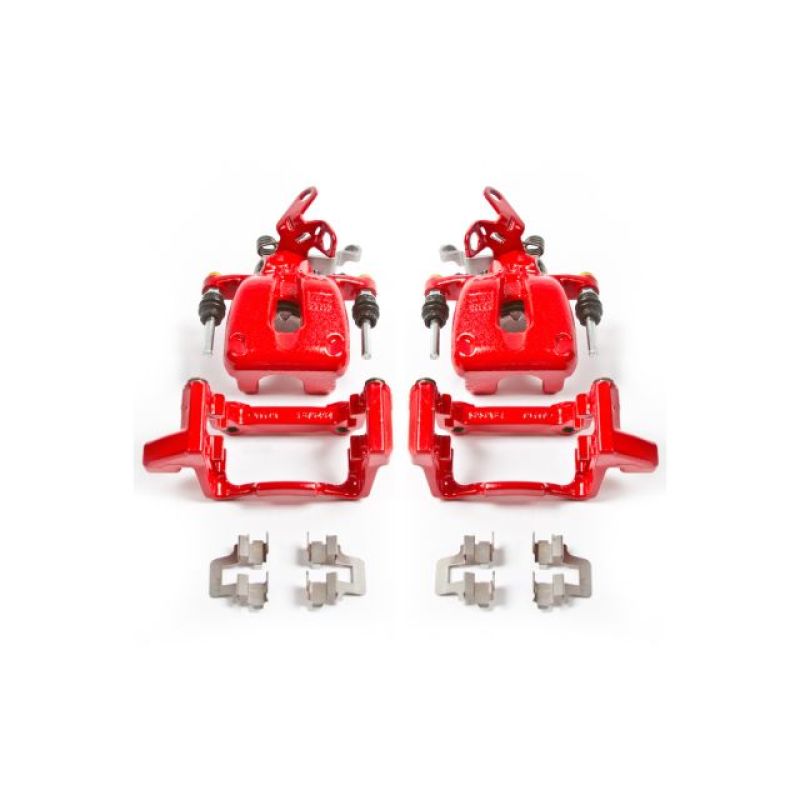 Power Stop 08-09 Audi A3 Rear Red Calipers w/Brackets - Pair PowerStop