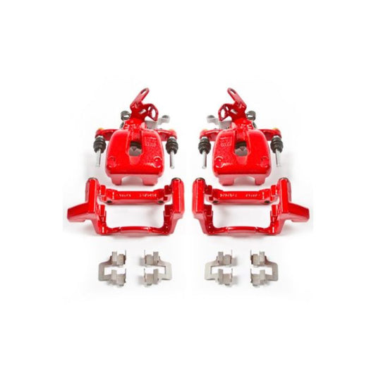 Power Stop 08-09 Audi A3 Rear Red Calipers w/Brackets - Pair PowerStop
