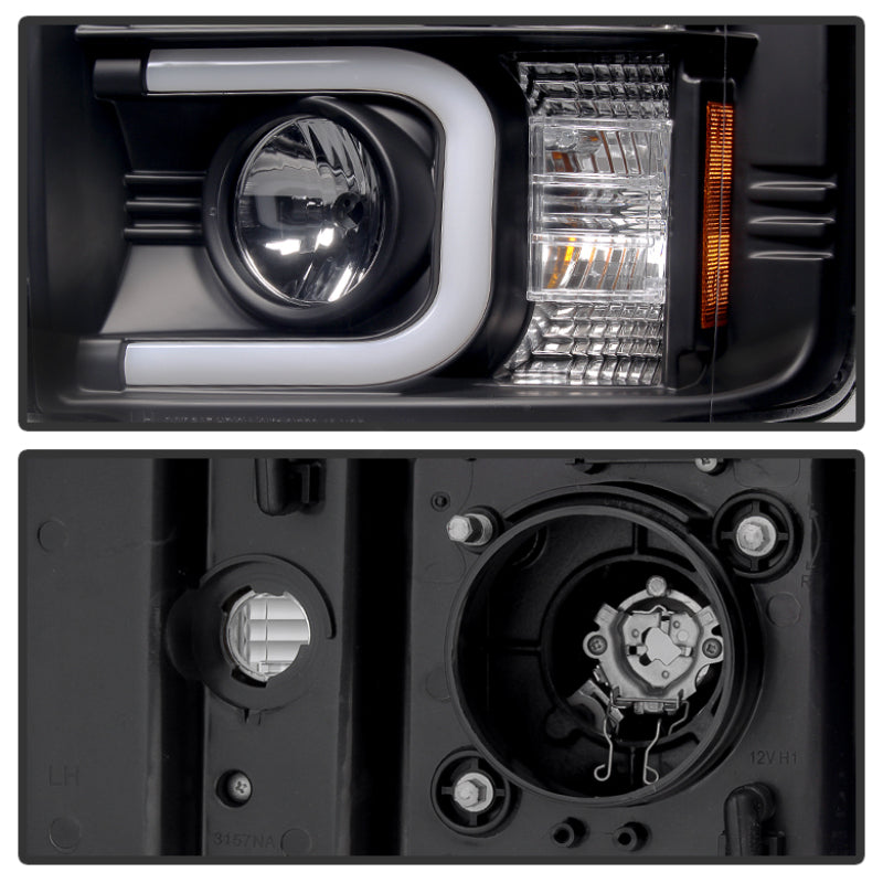 Spyder Chevy Silverado 2014-16 2500 HD Projector Headlights Light Bar DRL Blk PRO-YD-CSHD14-LBDRL-BK - eliteracefab.com