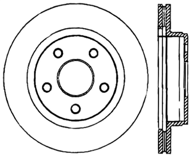 StopTech Power Slot 04-09 Dodge Durango / 10-18 Ram 1500 Front Right Sport Slotted Cryo Rotor Stoptech