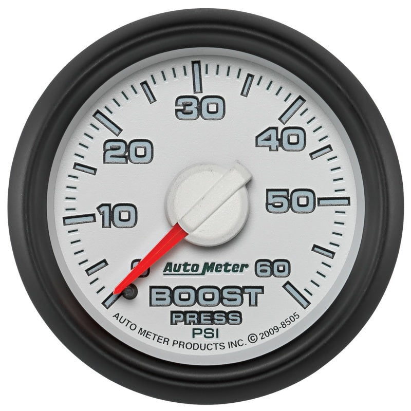 AutoMeter GAUGE; BOOST; 2 1/16in.; 60PSI; MECHANICAL; RAM GEN 3 FACTORY MATCH Dodge 2003-2009 - eliteracefab.com