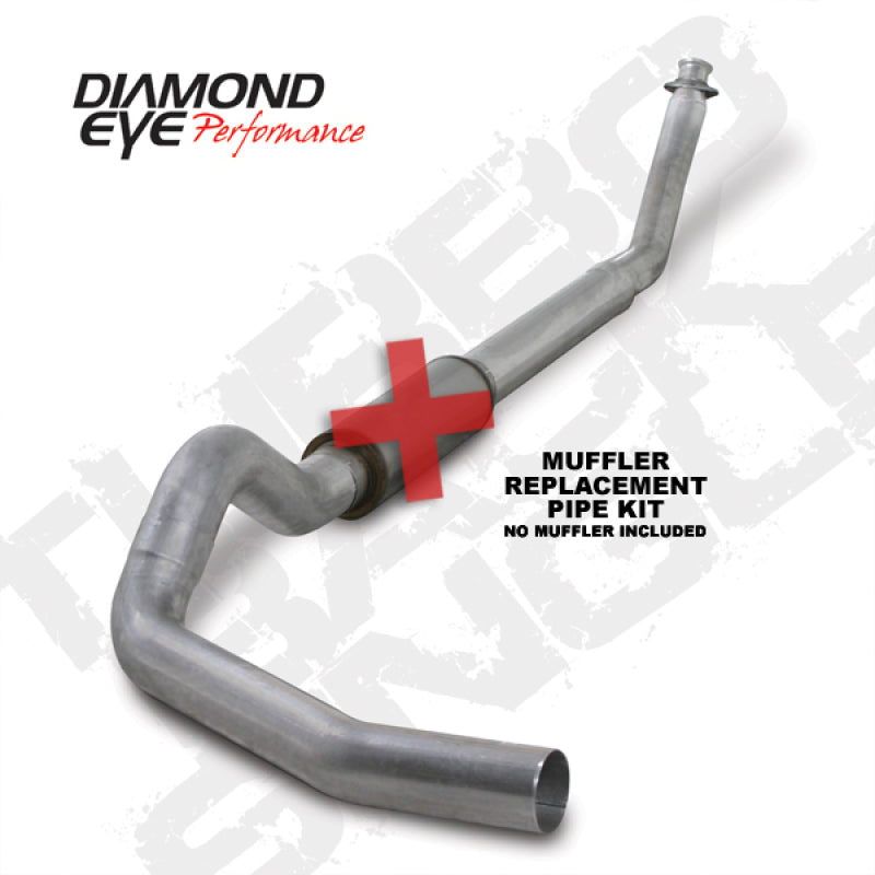 DIAMOND EYE 5" ALUMINIZED TURBO BACK SINGLE OUTLET EXHAUST 98.5-02 5.9L DODGE CUMMINS K5216A - Straight Pipe - eliteracefab.com