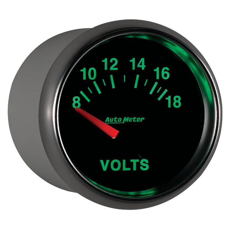 Autometer GS 52mm 8-18 Volts Short Sweep Electronic Voltmeter Gauge 3892