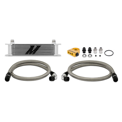 Mishimoto Universal Thermostatic 10 Row Oil Cooler Kit - Silver - eliteracefab.com