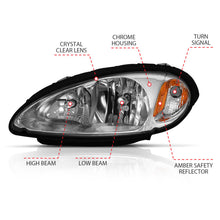 Load image into Gallery viewer, ANZO 2001-2005 Chrysler Pt Cruiser Crystal Headlight Chrome Amber (OE) - eliteracefab.com