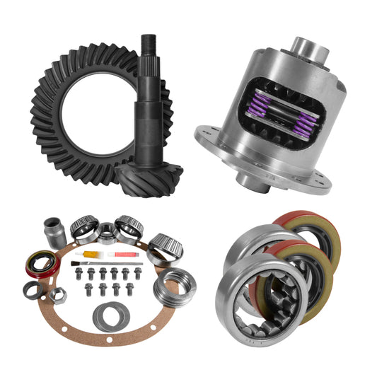Yukon 8.2in GM 3.55 Rear Ring & Pinion Install Kit 28 Spline Positraction 2.25in Axle Bearings Yukon Gear & Axle