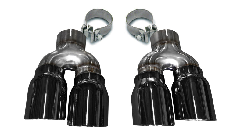 Corsa 16-18 Cadillac ATS 3.6T 4in Inlet / 4in Outlet Twin Black Tip Kit (For Corsa Exhaust Only) CORSA Performance