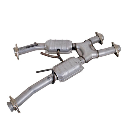 BBK 79-93 Mustang 5.0 Short Mid X Pipe w Catalytic Converters 2-1/2 For Automatic Long Tube Headers BBK