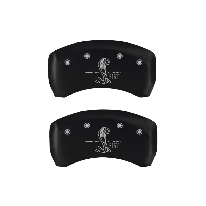 MGP Rear set 2 Caliper Covers Engraved Rear GT500 Shelby & Cobra Red finish silver ch MGP