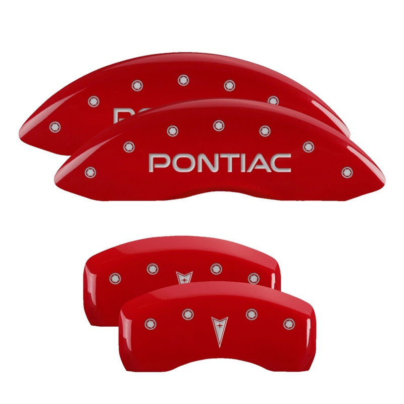 MGP 4 Caliper Covers Engraved Front & Rear MGP Red finish silver ch MGP