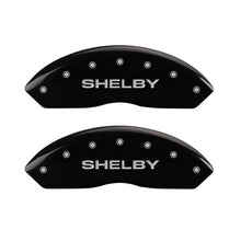 Load image into Gallery viewer, MGP 4 Caliper Covers Engraved Front Shelby Engraved Rear Tiffany Snake Black finish silver ch MGP