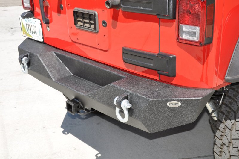 DV8 Offroad 07-18 Jeep Wrangler JK Steel Mid Length Rear Bumper - eliteracefab.com