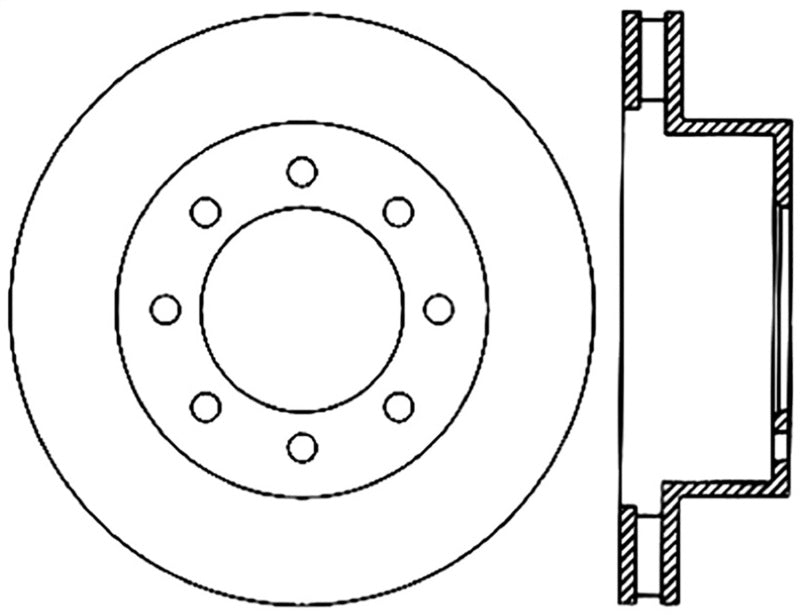 StopTech Power Slot 06-08 Dodge Ram 1500 / 03-08 Ram 2500/3500 All Front Left Slotted CRYO Rotor Stoptech
