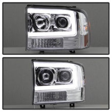 Load image into Gallery viewer, Spyder 99-04 Ford F-250 Super Duty Light Bar Projector Headlights - Chrome (PRO-YD-FF25099V2-LB-C) - eliteracefab.com