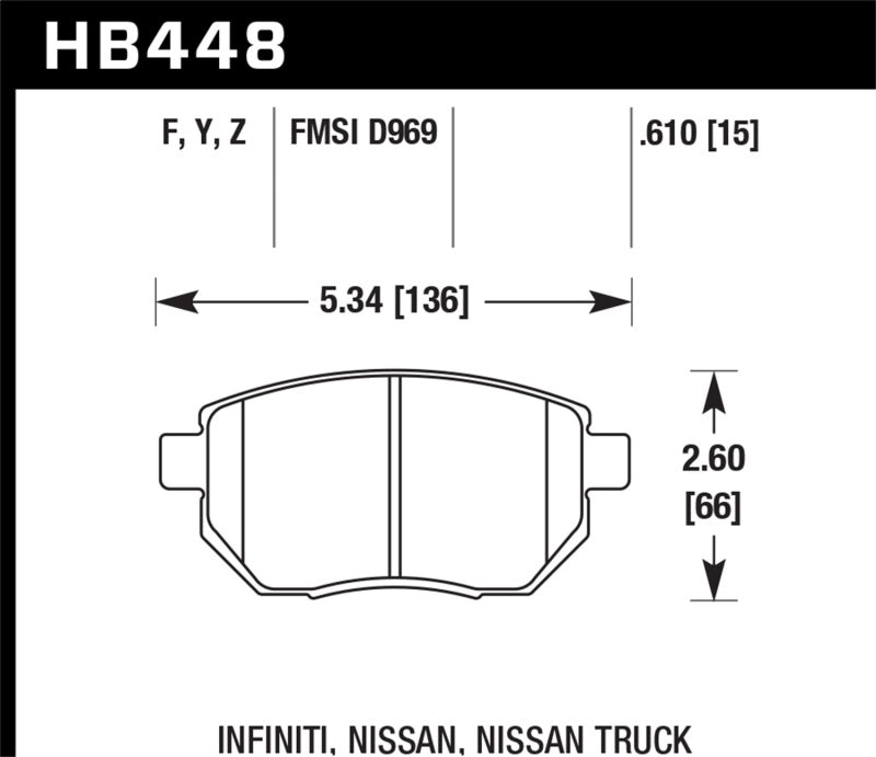 Hawk Performance Ceramic Brake Pads - HB448Z.610