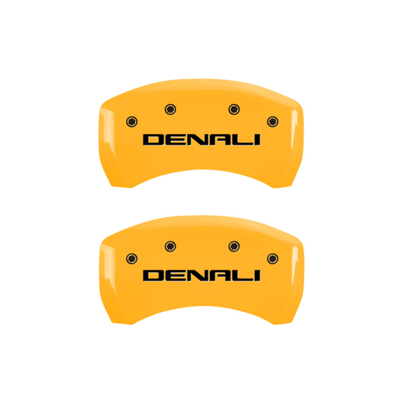 MGP 4 Caliper Covers Engraved Front & Rear Denali Yellow Finish Black Char 2017 GMC Acadia MGP