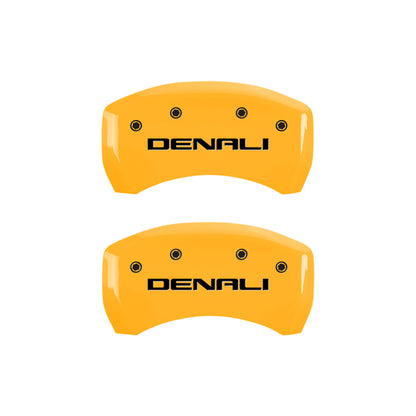 MGP 4 Caliper Covers Engraved Front & Rear Denali Yellow Finish Black Char 2017 GMC Acadia MGP