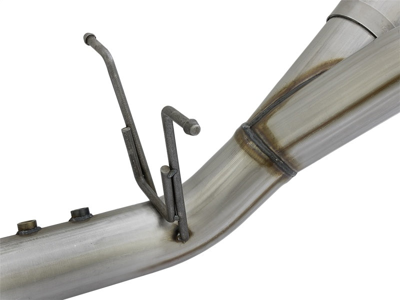 aFe Large Bore-HD 4in 409-SS DPF-Back Exhaust w/Dual Polished Tips 2017 GM Duramax V8-6.6L (td) L5P - eliteracefab.com