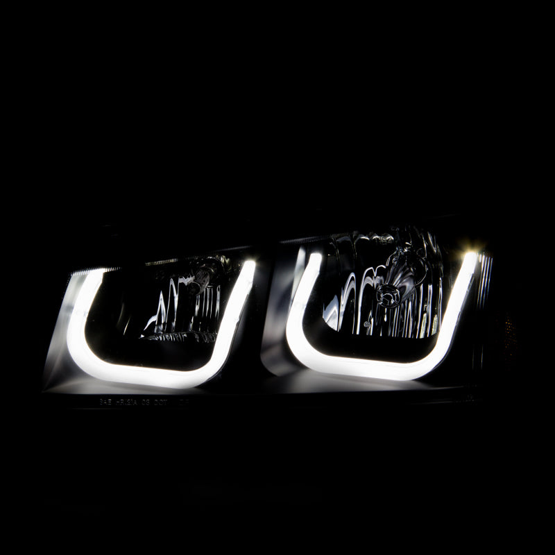 ANZO USA Chevrolet Silverado Projector Headlights W/ U-Bar Black; 2003-2006 - eliteracefab.com