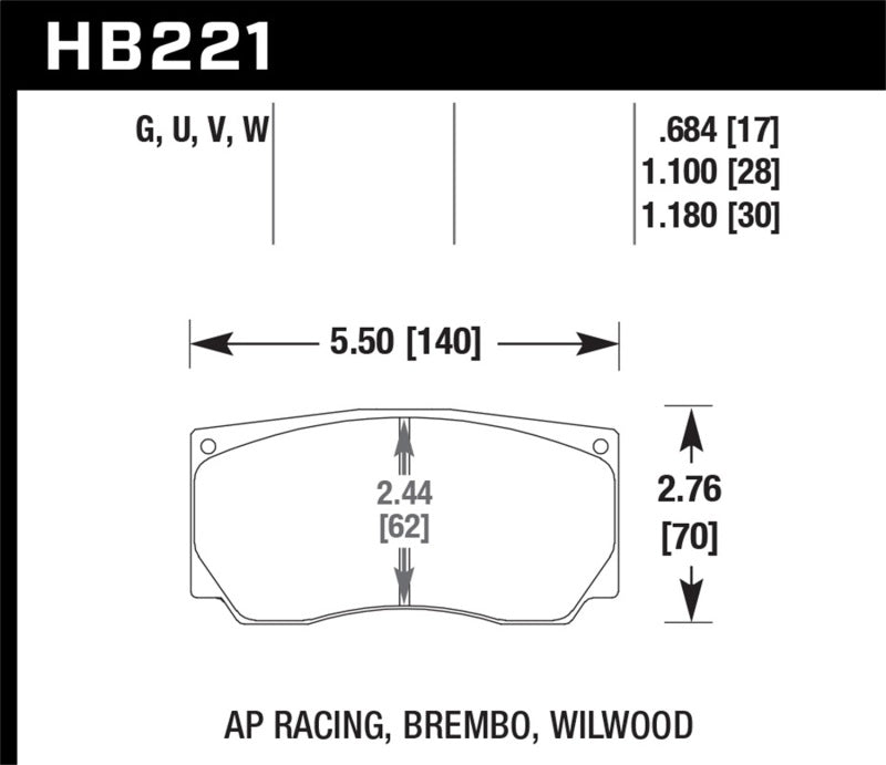 Hawk AP Racing/Wilwood DTC-70 Race Brake Pads - eliteracefab.com