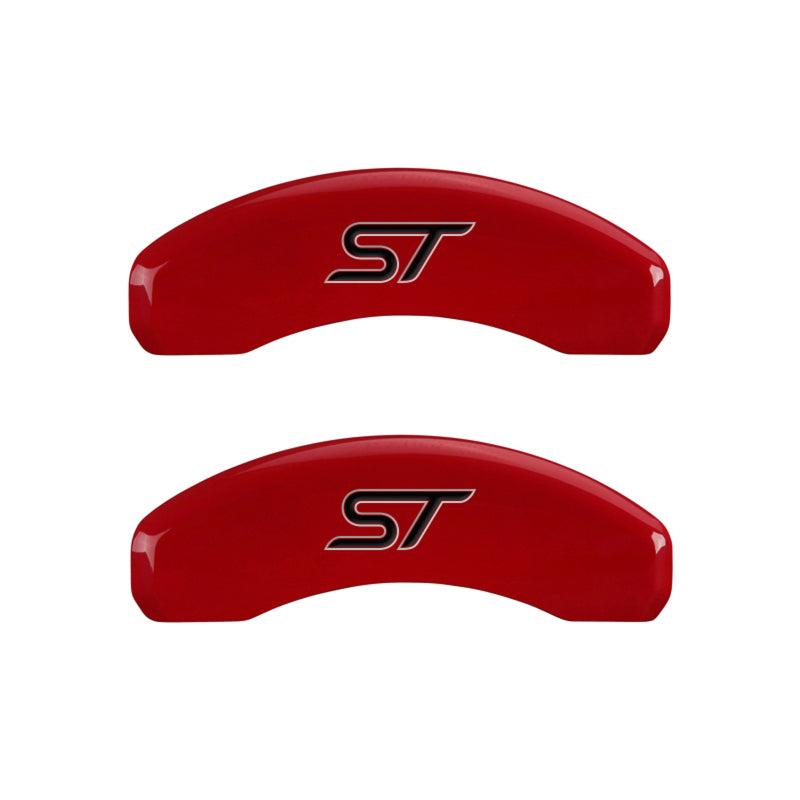 MGP 4 Caliper Covers Engraved Front & Rear No bolts/ST Red finish silver ch MGP