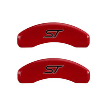 Load image into Gallery viewer, MGP 4 Caliper Covers Engraved Front &amp; Rear No bolts/ST Red finish silver ch MGP