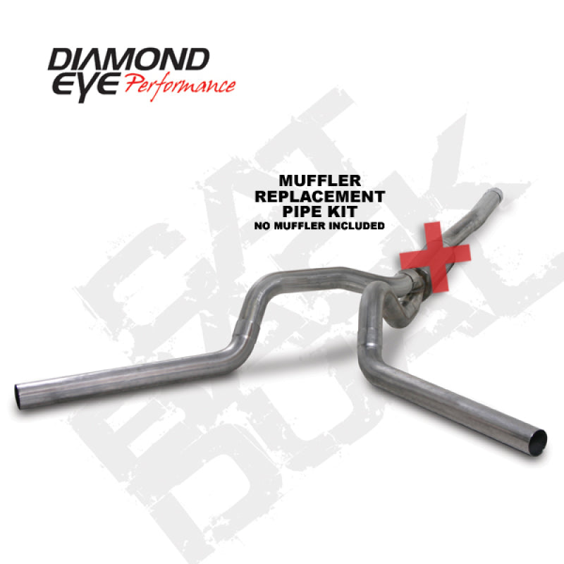 Diamond Eye KIT 4in CB MFLR RPLCMENT PIPE DUAL SS: 2006-2007.5 CHEVY/GMC 6.6L 2500/3500 Diamond Eye Performance