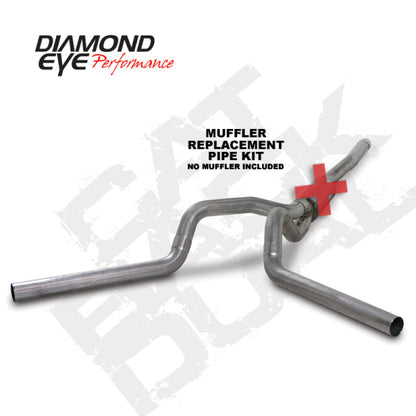 Diamond Eye KIT 4in CB MFLR RPLCMENT PIPE DUAL SS: 2006-2007.5 CHEVY/GMC 6.6L 2500/3500 Diamond Eye Performance
