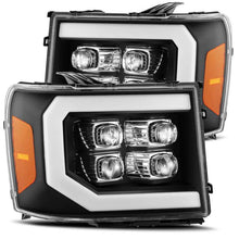 Load image into Gallery viewer, AlphaRex 07-13 GMC 1500HD NOVA LED Proj Headlight Plank Style Gloss Blk w/Activ Light/Seq Signal/DRL - eliteracefab.com