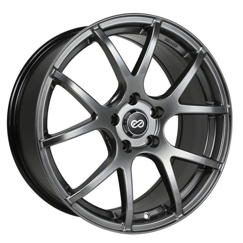 Enkei M52 18x8 40mm Offset 5x110 Bolt Pattern 72.6mm Bore Dia Hyper Black Wheel - eliteracefab.com