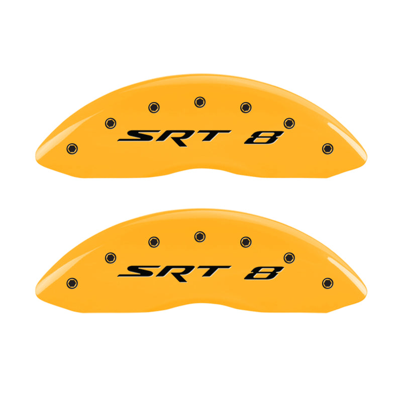 MGP 4 Caliper Covers Engraved Front & Rear Srt8 Yellow Finish Black Char 2006 Jeep Commander MGP