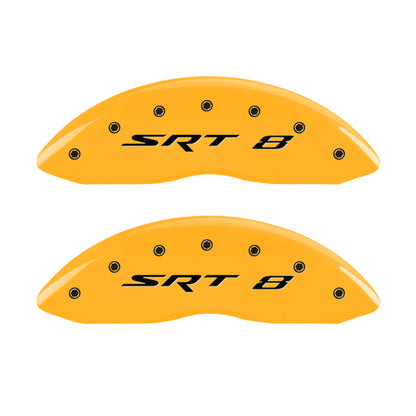 MGP 4 Caliper Covers Engraved Front & Rear Srt8 Yellow Finish Black Char 2006 Jeep Commander MGP