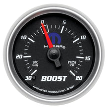 Load image into Gallery viewer, Autometer Mopar 52.4mm 30 Hg/20 PSI Vacuum/Boost Gauge.