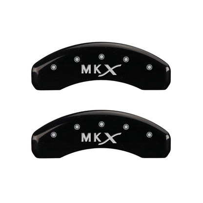 MGP 4 Caliper Covers Engraved Front Lincoln Engraved Rear MKX Black finish silver ch MGP