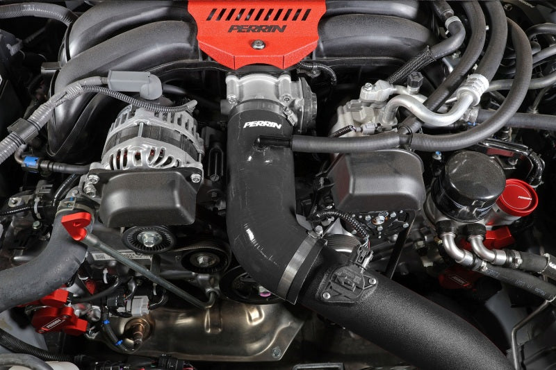 Perrin 22-23 Subaru BRZ/Toyota GR86 Silicone Inlet Hose (3in. ID / SS Wire) - Black Perrin Performance