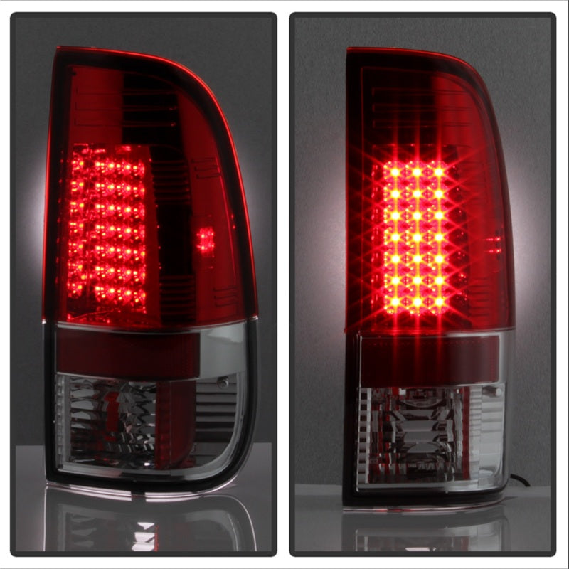 Spyder Ford F150 side 97-03/F250/350 Duty 99-07 LED Tail Lights Red Clear ALT-YD-FF15097-LED-RC - eliteracefab.com