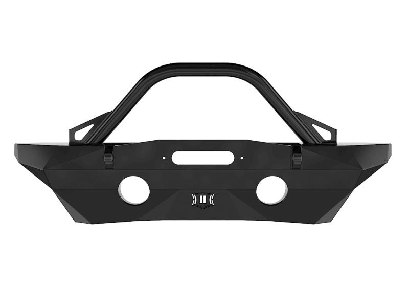 ICON 07-18 Jeep Wrangler JK Pro Series Mid Width Front Recessed Winch Bumper w/Bar/Tabs ICON