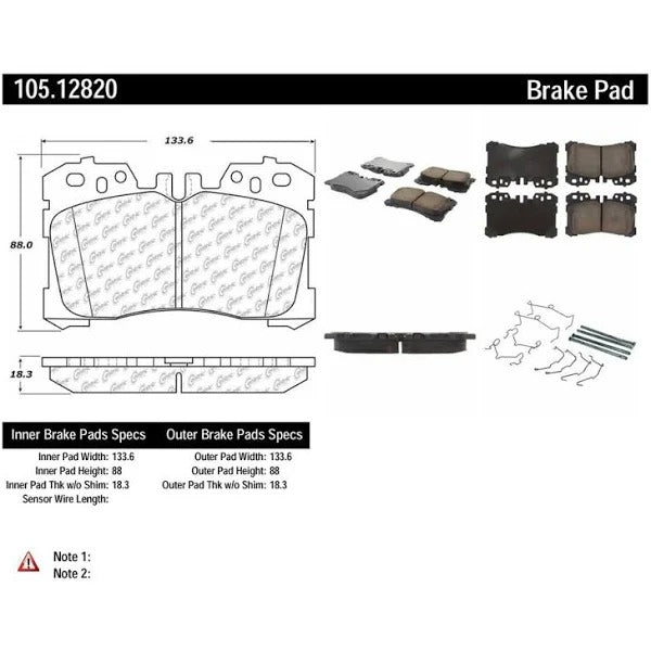 POSIQUIET 07-12 LEXUS LS460/LS460L FRONT CERAMIC BRAKE PADS, 105.12820 - eliteracefab.com