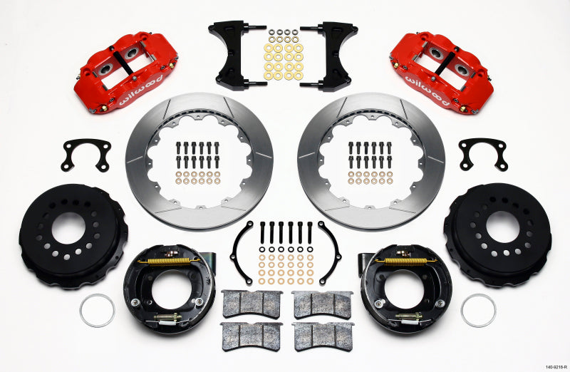 Wilwood Narrow Superlite 4R Rear P-Brk Kit 12.88in Red Big Ford New Style 2.36in Offset Wilwood