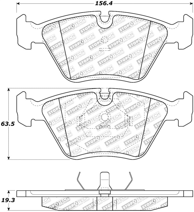 StopTech 95-99 BMW M3 / 01-07 M3 E46 / 89-93 M5 / 98-02 Z3 M series Front Brake Pads - eliteracefab.com