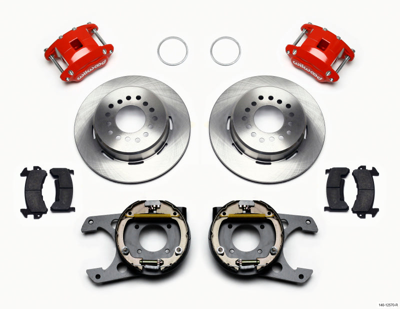 Wilwood D154 P/S Park Brake Kit Red 12 Bolt 2.75in offset Staggered Shock Wilwood